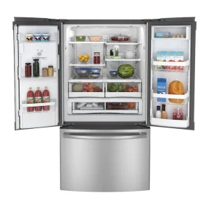 GE 27.7 Cu. Ft. French Door Refrigerator with Dual Ice Maker in stainless steel finish