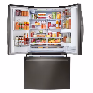 LG Smart French Door Refrigerator with Dual Ice Maker in stainless steel finish