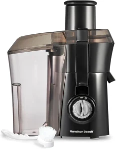 Hamilton Beach juicer machine with 3-inch Big Mouth feed chute for fast fruit and vegetable juicing