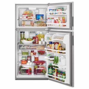 Maytag 33-Inch Wide Top Freezer Refrigerator with PowerCold® Feature in stainless steel finish