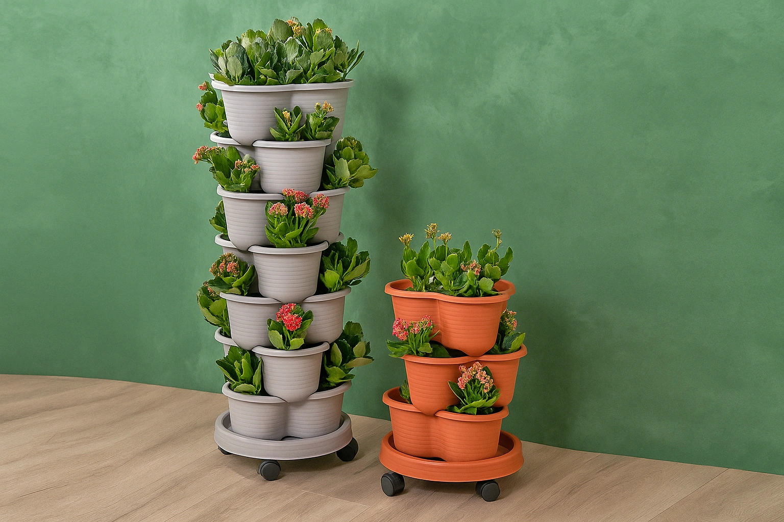Stackable Planter Tower- Small Space Gardening