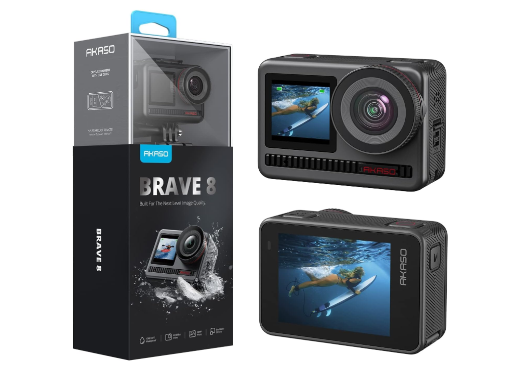 AKASO Brave 8 affordable best action camera with waterproof design and built in stabilization
