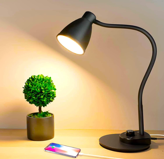 Desk Lamp with USB Charging Port 3 Color Modes