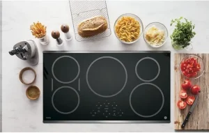 GE PHP9036SJSS 36-inch induction cooktop with five burners and touch controls