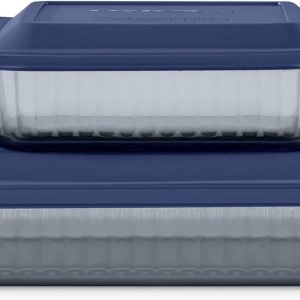 Pyrex Colors 2-Pack Tinted Glass Baking Dish Set with BPA-Free Lids