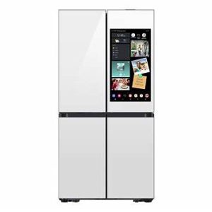 Samsung Bespoke 4-Door Flex Refrigerator with AI Family Hub+ in White Glass finish