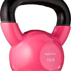 Basics Cast Iron Kettlebell with Enamel Finish, 15-Pound