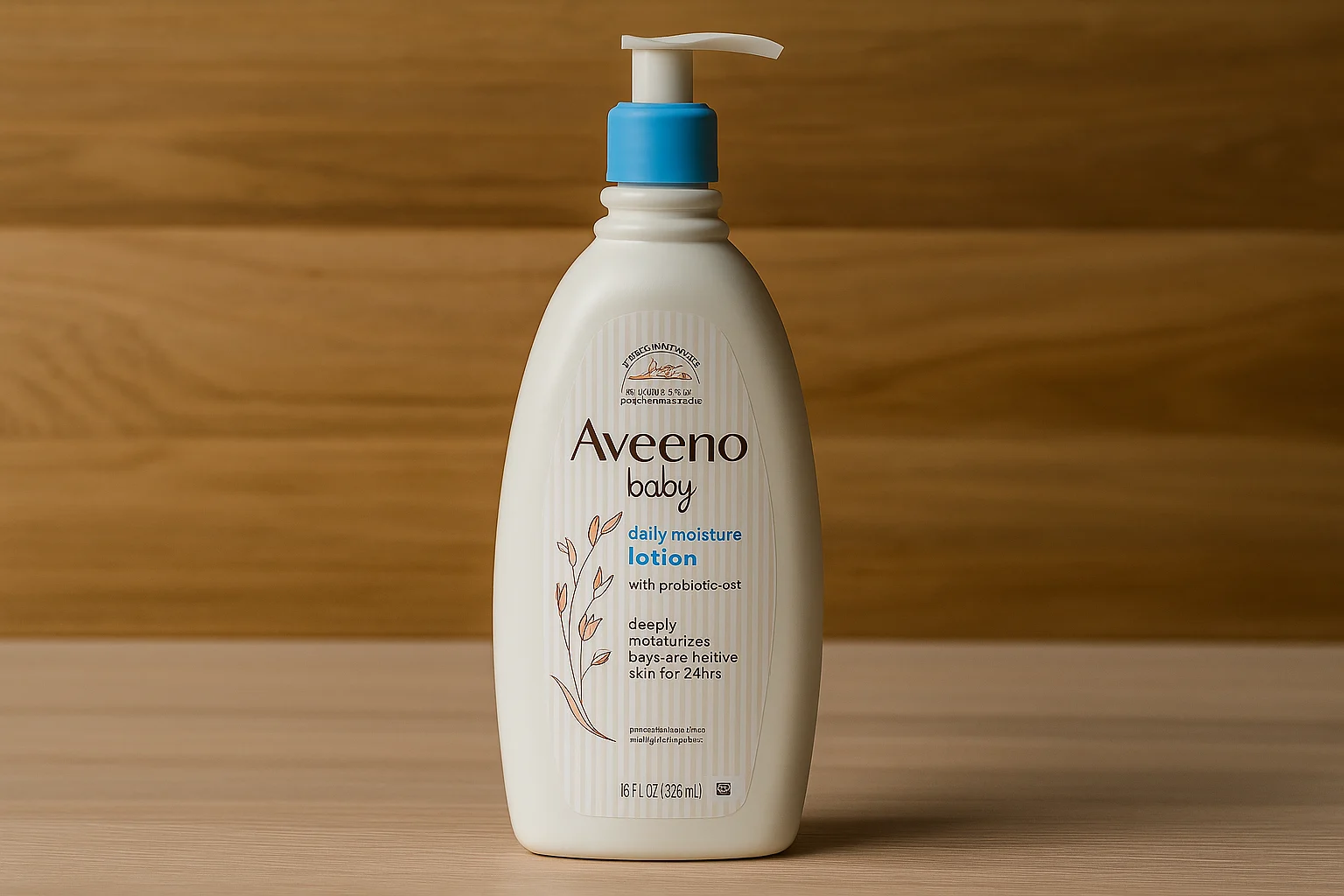 Aveeno baby lotion bottle with prebiotic oat formula for dry, sensitive skin