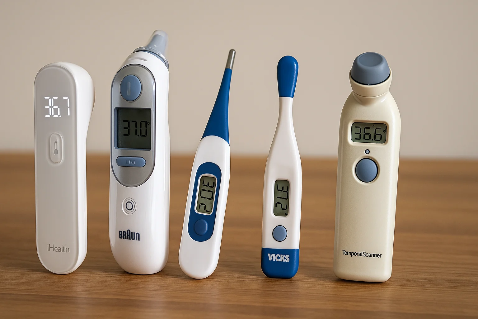 Top-rated digital thermometers side-by-side for home use