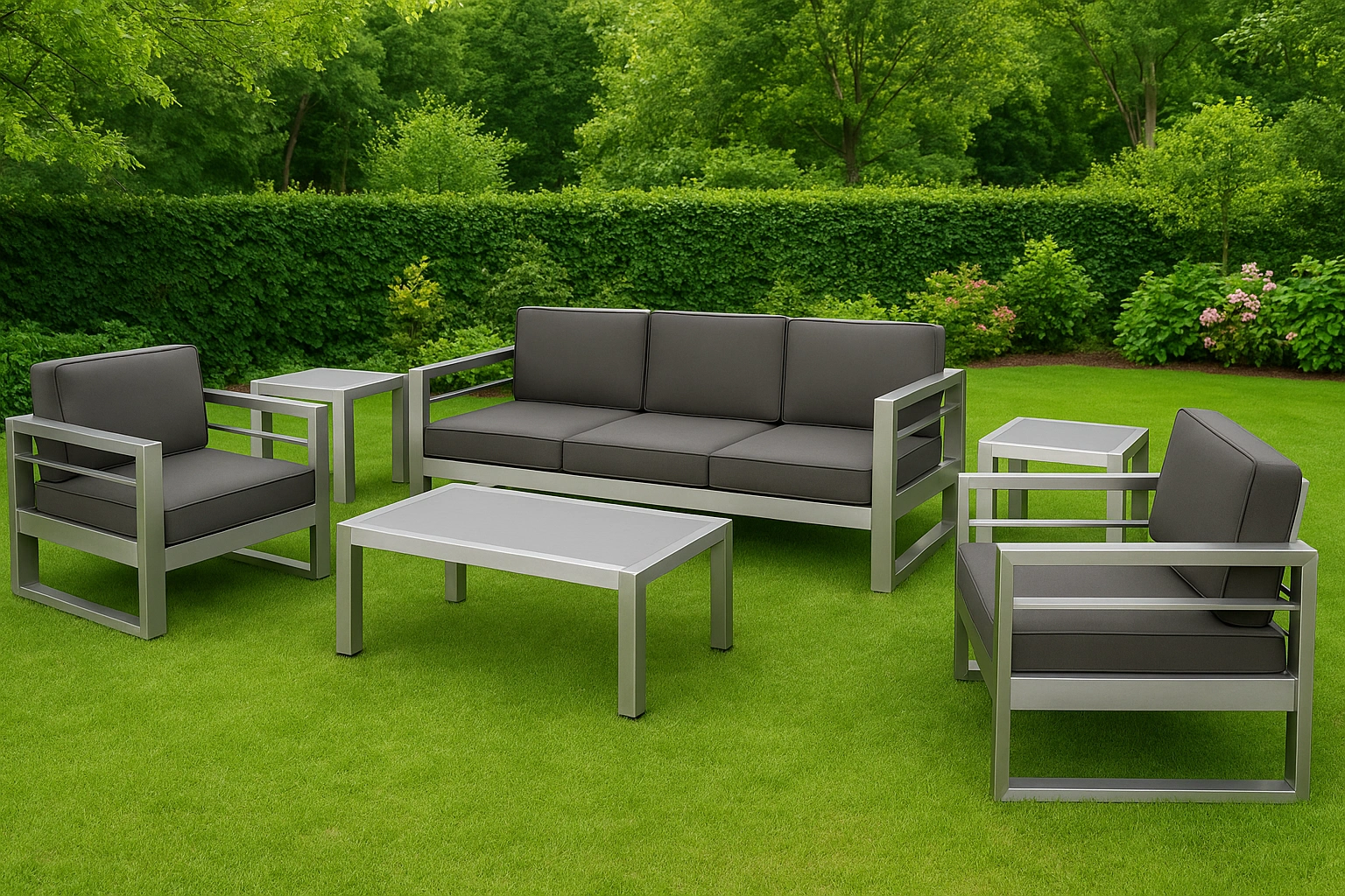Christopher Knight Home Aluminum Outdoor Sofa Set