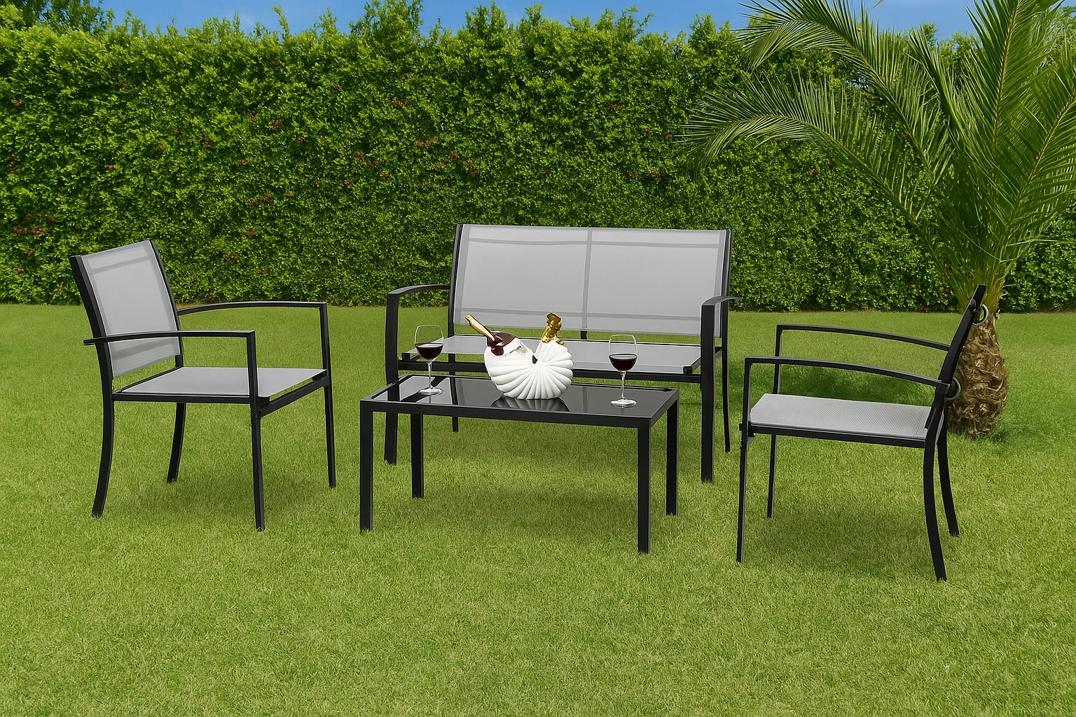 Devoko Aluminum Patio Conversation Set