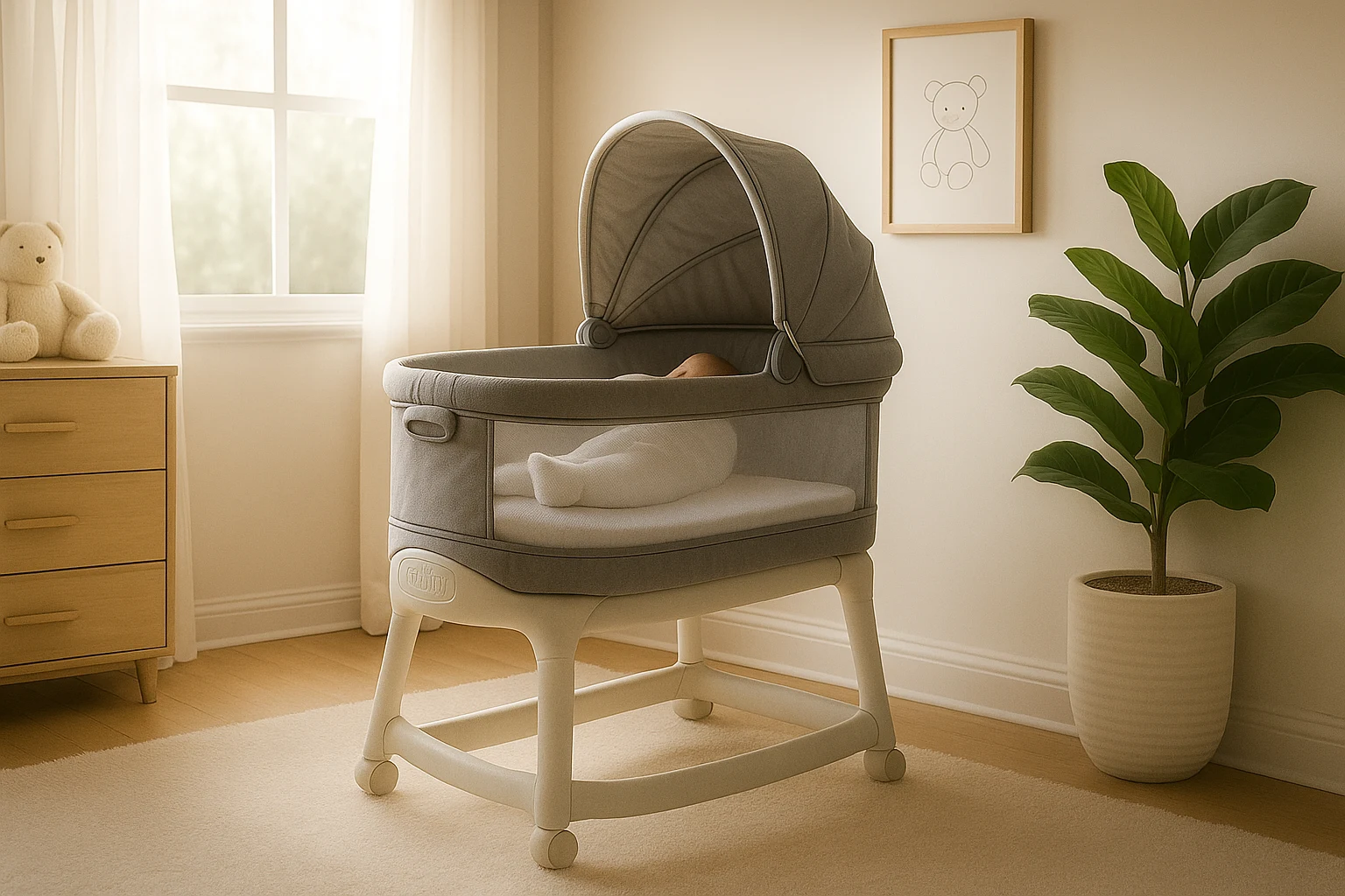 Top baby sleep aids – Graco Sense2Snooze bassinet using adaptive motion
