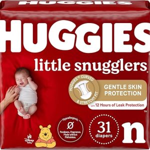 Huggies Little Snugglers Baby Diapers, Size Newborn (Up to 10 lbs), 31 Count, Packaging May Vary