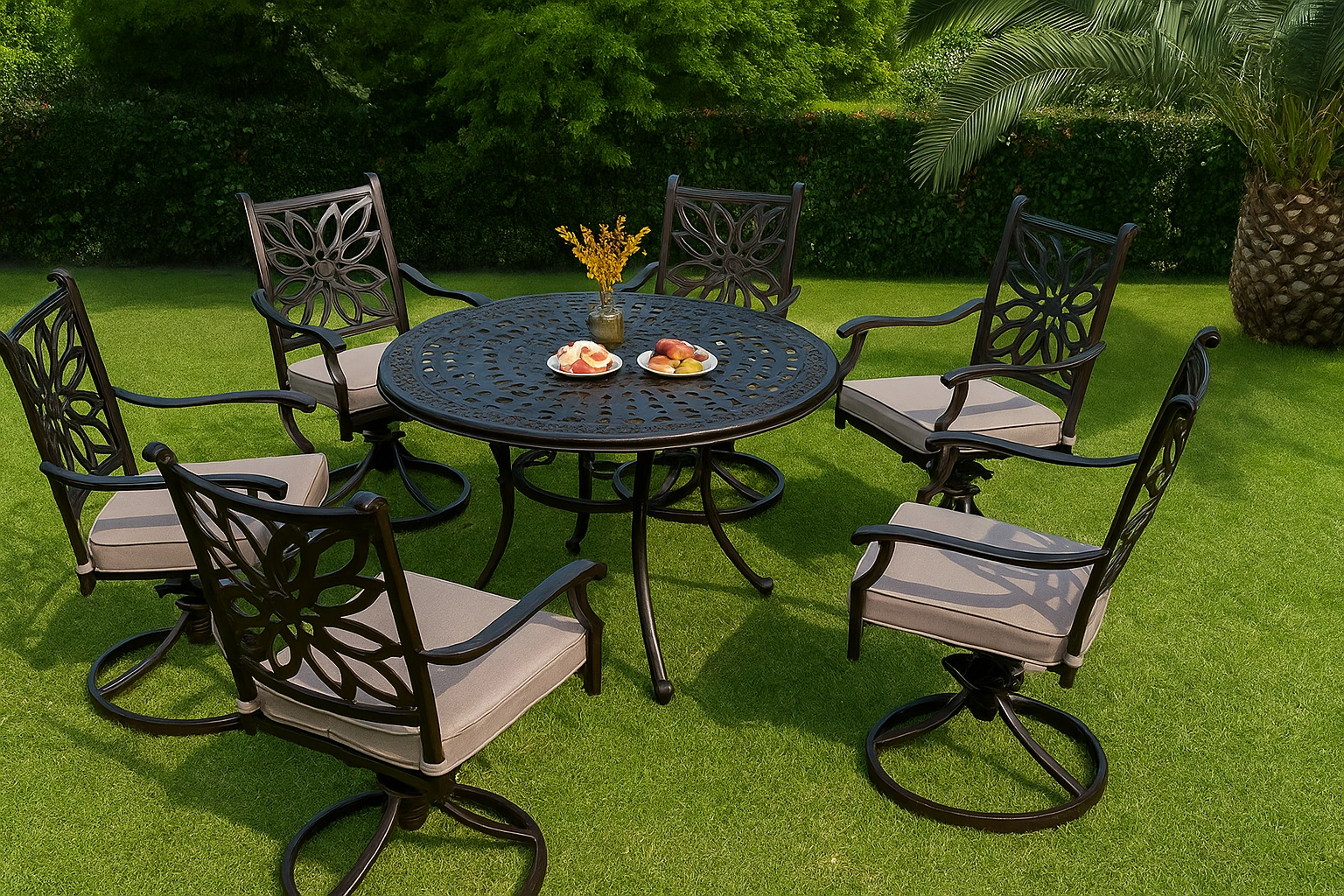 PHI VILLA 7-Piece Aluminum Dining Set