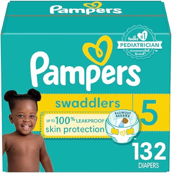 Pampers Swaddlers Disposable Baby Diapers, Size 1, 198 Count
