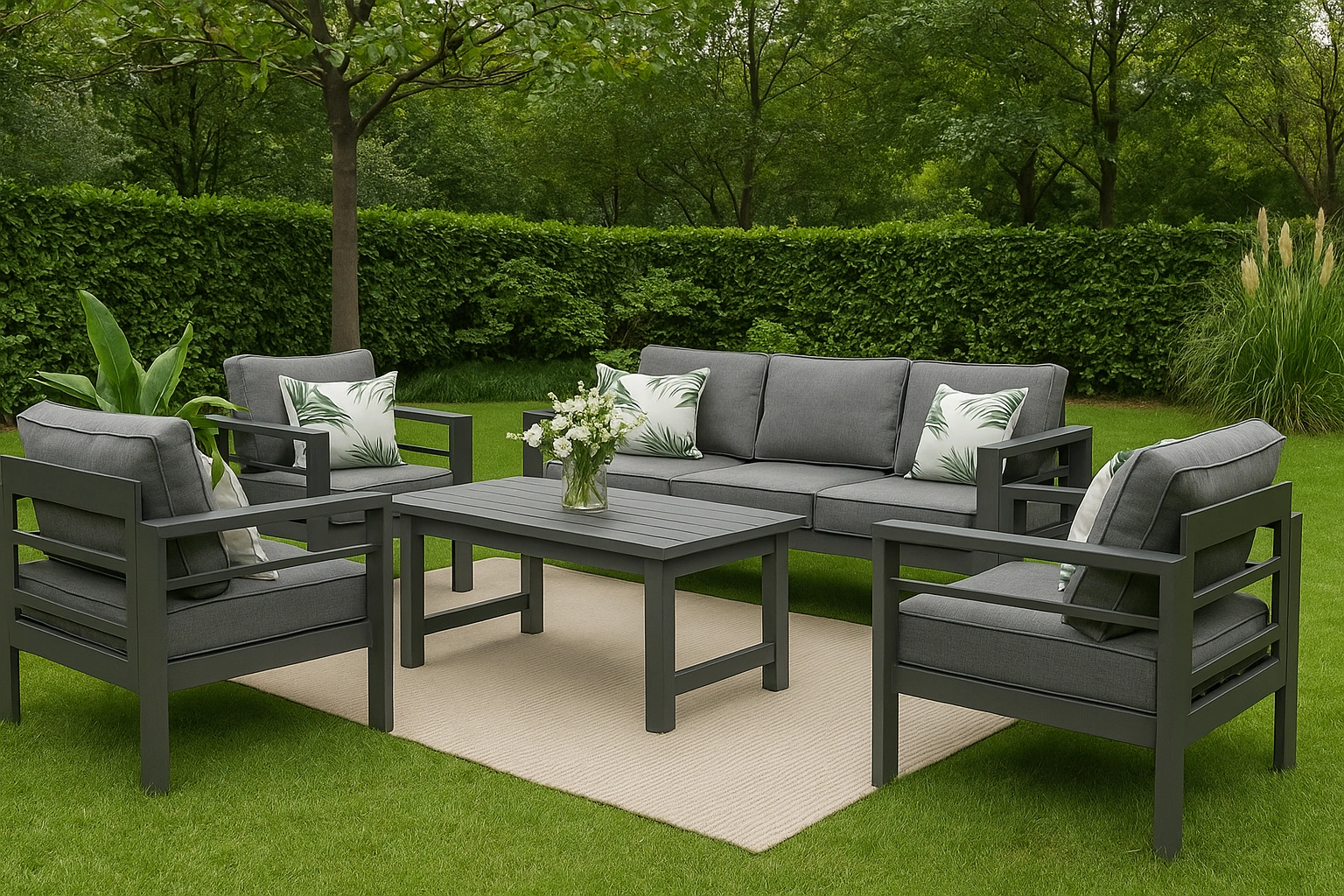 Solaste Aluminum Outdoor Sectional Set