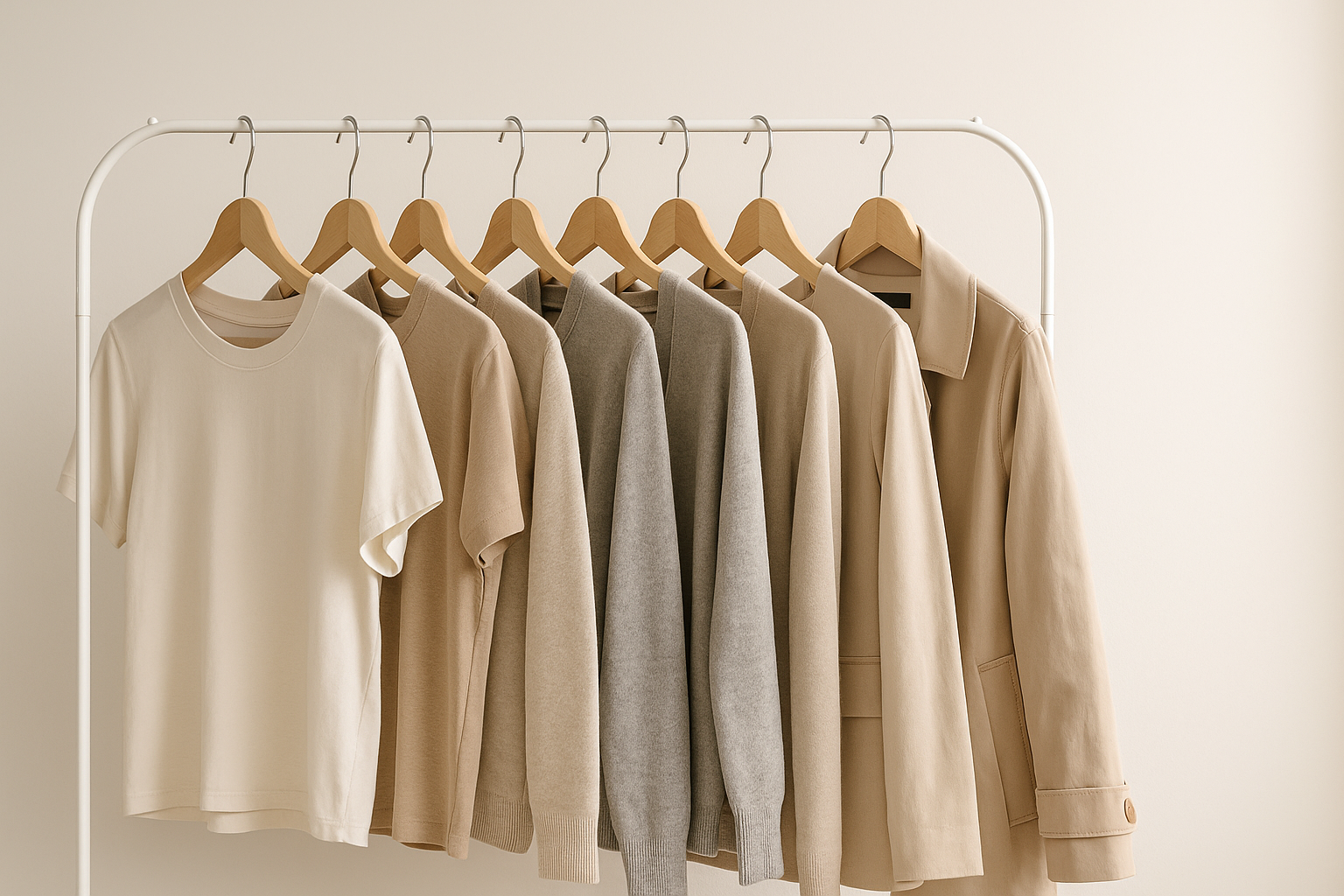 Capsule wardrobe showing affordable outfit ideas for the fashion shopping guide 2026 on a budget.